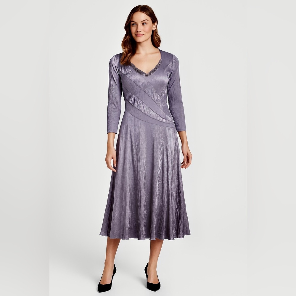 ▪️NWT Komarov V-Neck Tiered Chiffon Dress